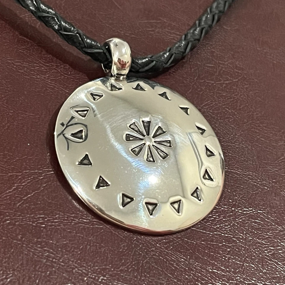 Collar Ralph Lauren Cuero Negro Suroeste Tono Plata Foto 2 de 4