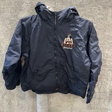 Walt Disney World Mickey Mouse Jacket Hooded Windbreaker Lined Applique Youth Lg