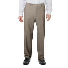 Designer Brand Mens Beige Tapered, Check Slim Fit Suit Separate Pants 36R