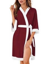 Ekouaer Robes for Women Knee Length Bathrobe Lightweight Kimono Robe 3/4 Slee...