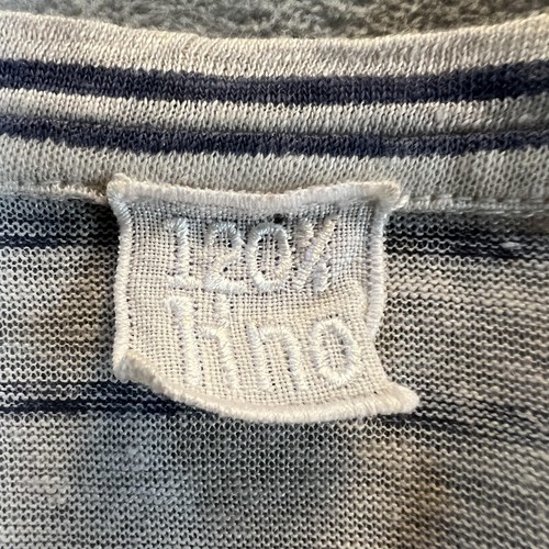 120 Lino Womens LInen Tunic Top Sz XS Striped Casual Classic Lightweight Gray - Picture 11 of 14