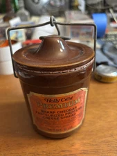 Vintage Holly Crest Premium Cheese Spread Crock Brown