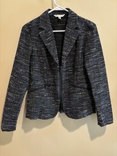 CAbi Women s Summer Weight Navy Zip Blazer Size 6