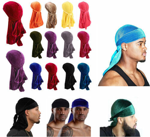 Velvet Durag / Du-rag / Do-rag / Bandana - Unisex - Black