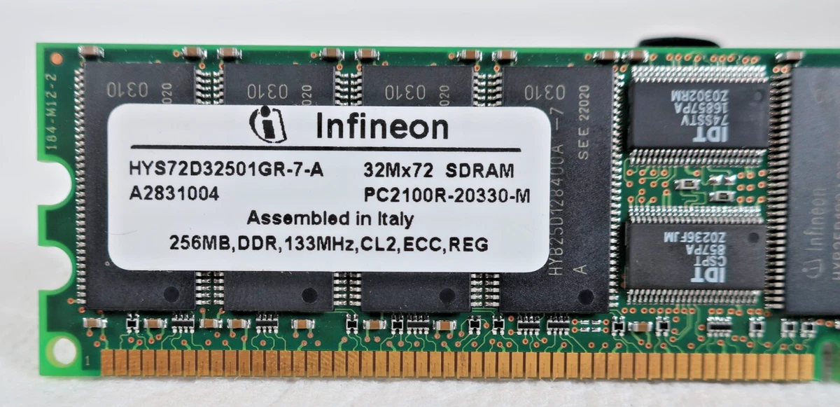 Infineon PC-2100 (DDR-266) Bus Speed Computer RAM 256 MB Capacity