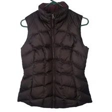 Eddie Bauer Womens Down Puffer Vest EB 650 Quilted Zip Pockets Size XS