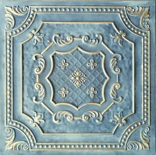 Set of 10 Faux Tin Ceiling Tiles TD04 Smoked Gold Glue Up/Drop In -40 sq.ft