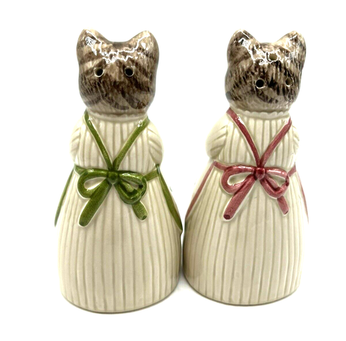Adesivo originale vintage Otagiri gatto antropomorfo sale e pepe shaker Giappone - Foto 3 di 5