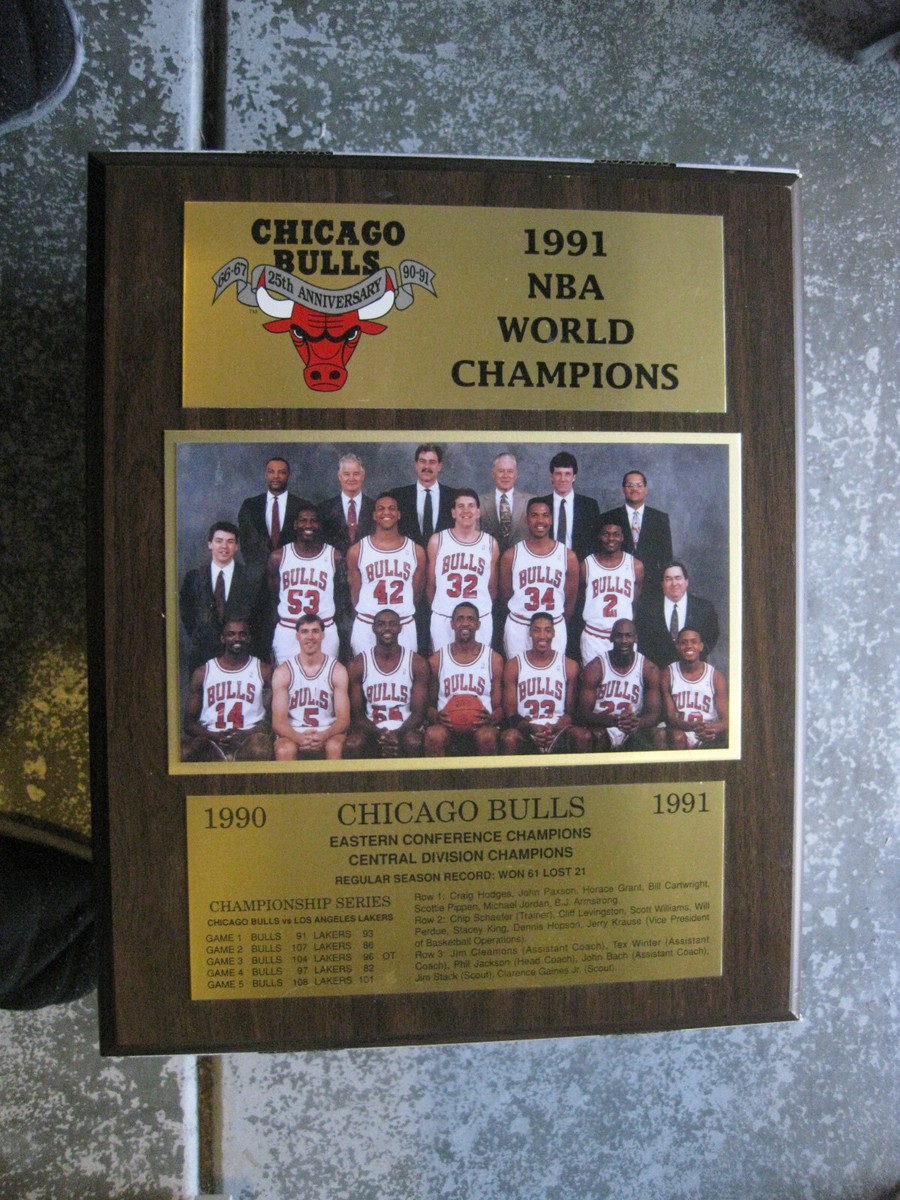1991 NBA Chicago Bulls 優勝記念プラーク Chicago Bulls 1991 NBA World Champions 25th Anniversary Plaque