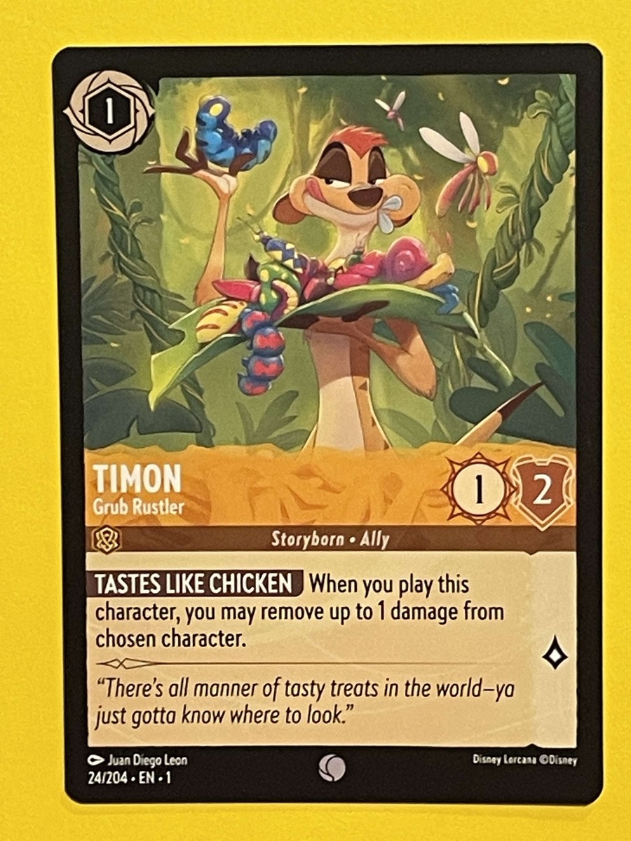 Timon, Grub Rustler Disney Lorcana TCG Amber 24/204 | eBay