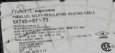 nVent/Raychem 5XTV2-CT-T3 High Temp Self-Regulating Heat Cable 5W/Ft 277V /1ft