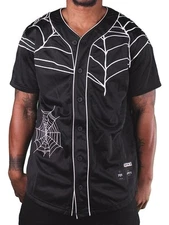 40 Oz New York Forty Ounce NYC Black Spider Web Baseball Jersey 03492F NWT