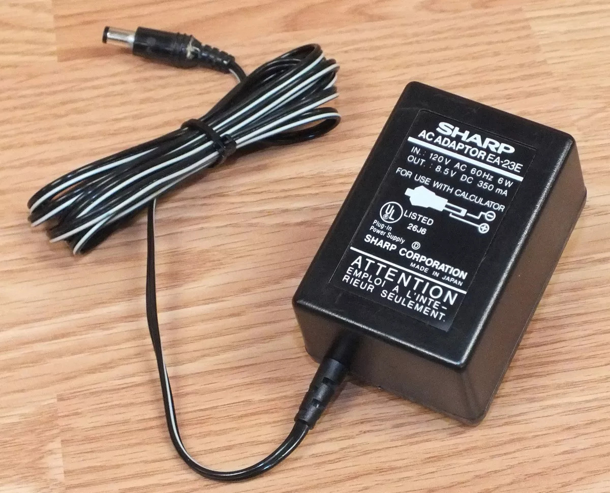 Genuine Sharp (EA-23E) 8.5V 350mA AC Adaptor For Elsi Mate EL-1611 Calculator