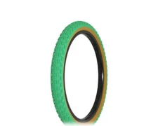 ALTALINE Bicycle TIRES  20" x 2.125" GREEN/GUM COMP III STYLE SINGLE TIRE BMX
