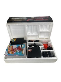 Nintendo NES Action Set Console Complete In Box w/Orange Zapper Mario 1, 2 & 3