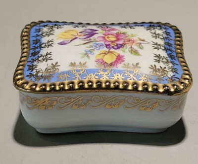 Vintage Porcelain Square Trinket Box PM Made In GDR
