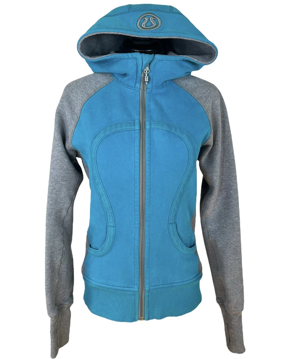 LULULEMON Scuba Hoodie Ocean Blue Gray 6 S Small Yoga Sweatshirt Top Sweater