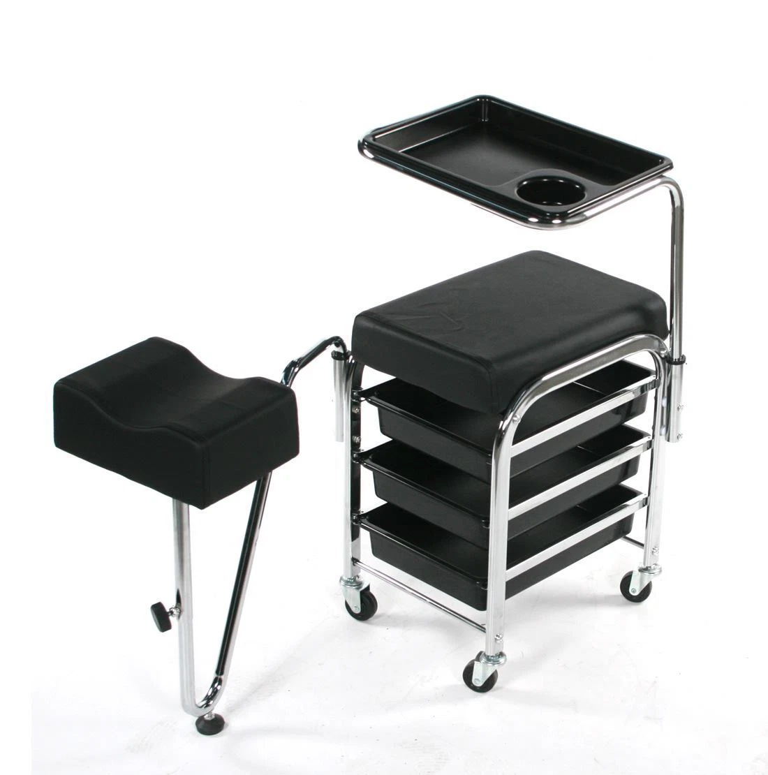 Tabouret Avec Dossier Pour Pédicure, Manucure Ou Massage – Idéal Pour Salon Ou Maison