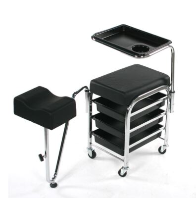 Pediküre Stuhl weiß Schönheitssalon Hocker mit Schubladen Maniküretisch Station Spa