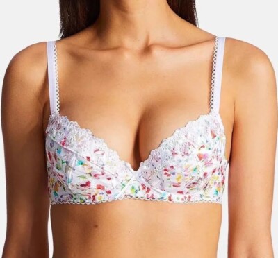 Aubade Paris Bahia & Moi Prairie Floral Push Up Plunge Bra Size 32B PY18-1