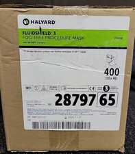 400 Halyard FluidShield Level 3 Orange Fog Free Procedure Face Masks NEW 2879765