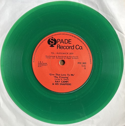 RAY CAMPI & HIS SNAPPERS ROCKABILLY EP 1978 HAND SIGNED 45 PFE 003 GREEN VINYL - Picture 4 of 6