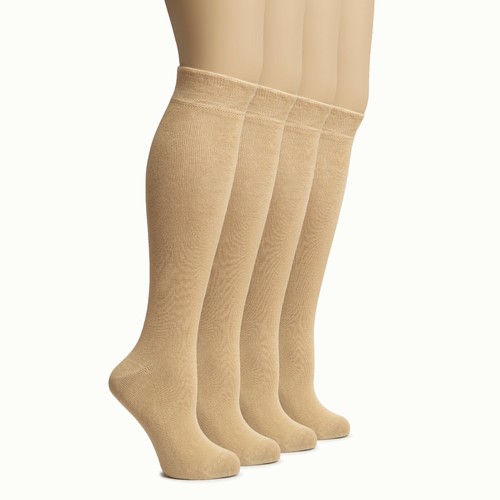 Hugh Ugoli Lightweight Soft Bamboo Women's Knee High Dress Socks, 4 Pairs - Picture 28 of 48