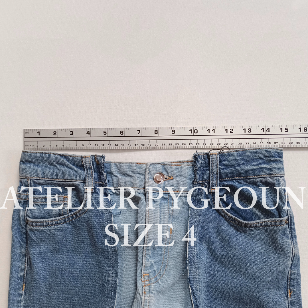 NWT ZARA Patchwork High-waist Z1975 Straight Leg Jeans Mid
