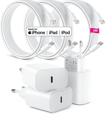 3x USB-C Netzteil Ladegerät Power Adapter + 3x Ladekabel iPhone 14 13 12 Pro Max