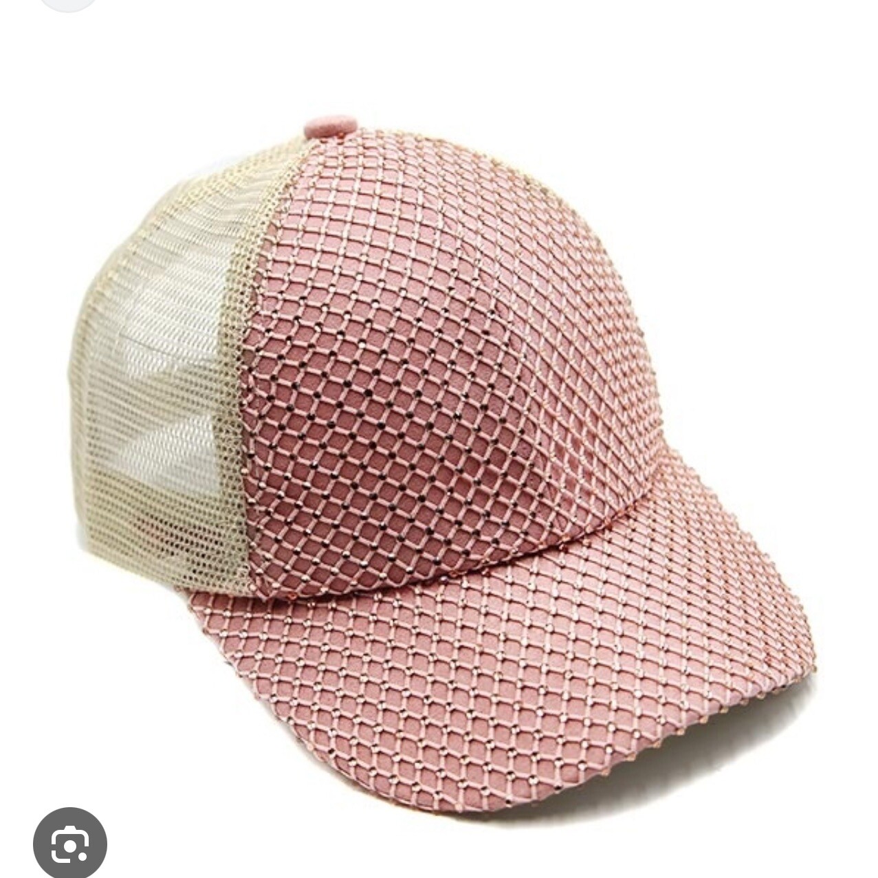 Pink Rhinestone Studded Baseball Cap for Women by C.C-image