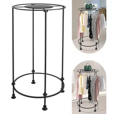 Freestanding Round Garment Display Retail Rack Clothes Store Display Rack Black