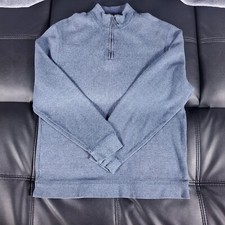 Tasso Elba Men's 1/4 Zip Sweater Pullover Blue Size Large
