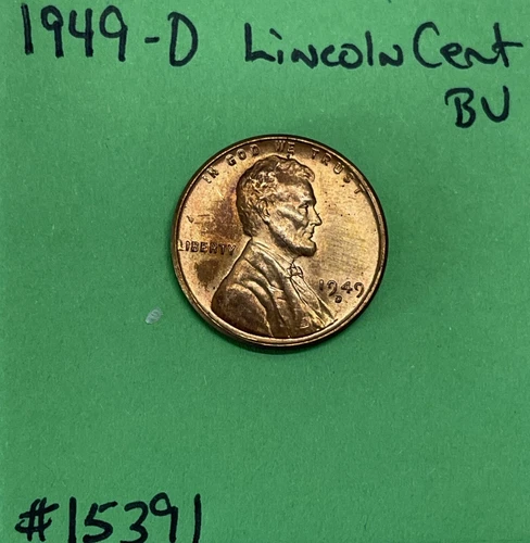 1949 D Lincoln Wheat Cent / Penny 1c BU Brilliant Uncirculated US Coin See Pics