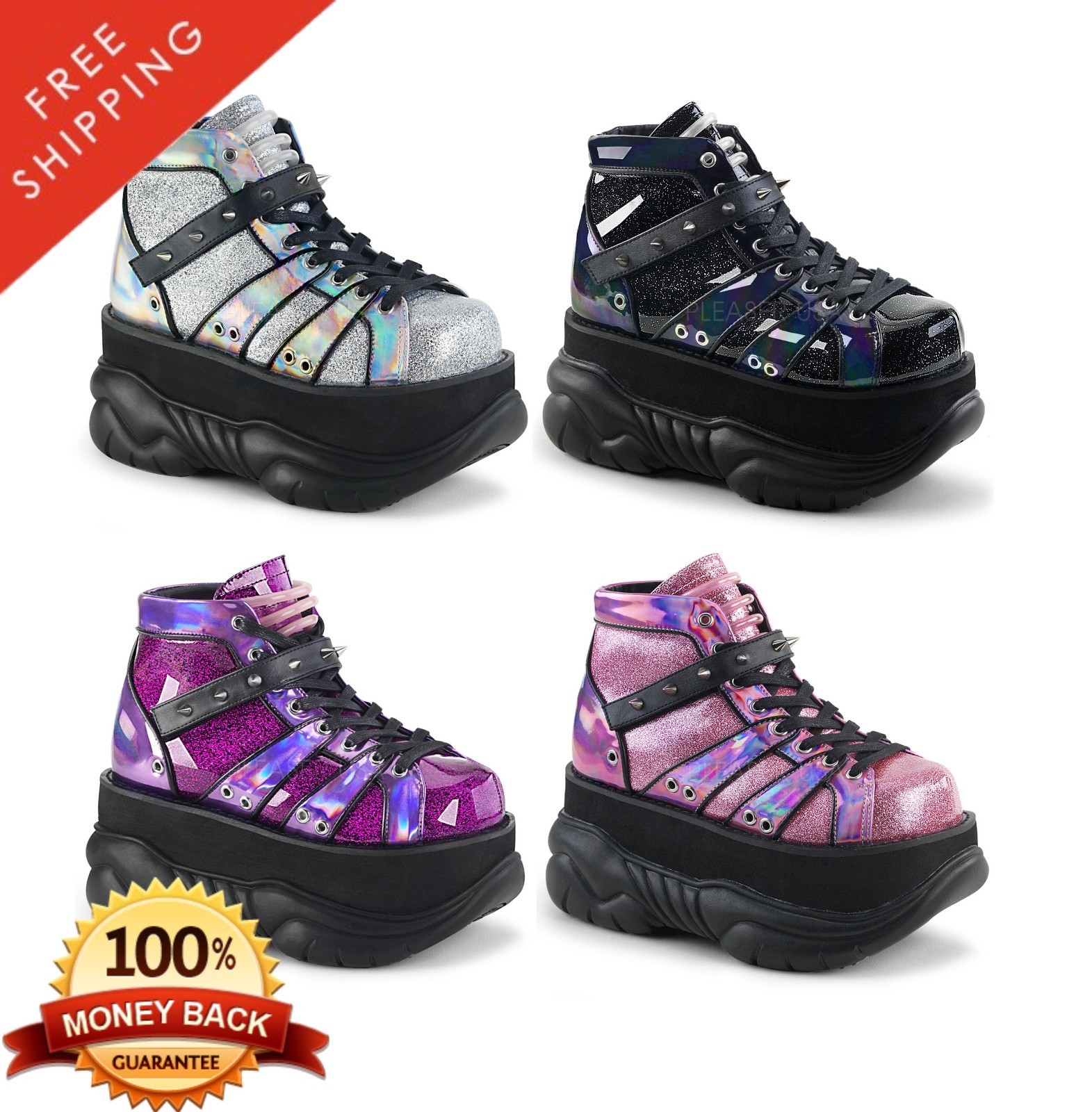 neptune black holographic mens shoes
