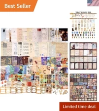 200pcs Vintage Journaling Supplies: Art-Themed Stickers & Scrapbook Paper Kit