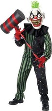 Crazy Eyed Clown Evil Circus Carnival Scary Fancy Dress Halloween Child Costume