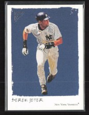 2002 Topps Gallery #58 Derek Jeter Veteran Variation 1 Blue Background