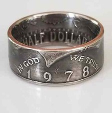 1978 JFK Half Dollar Coin Ring  Kennedy Coin Ring  Coin Jewelry  Unique Gift