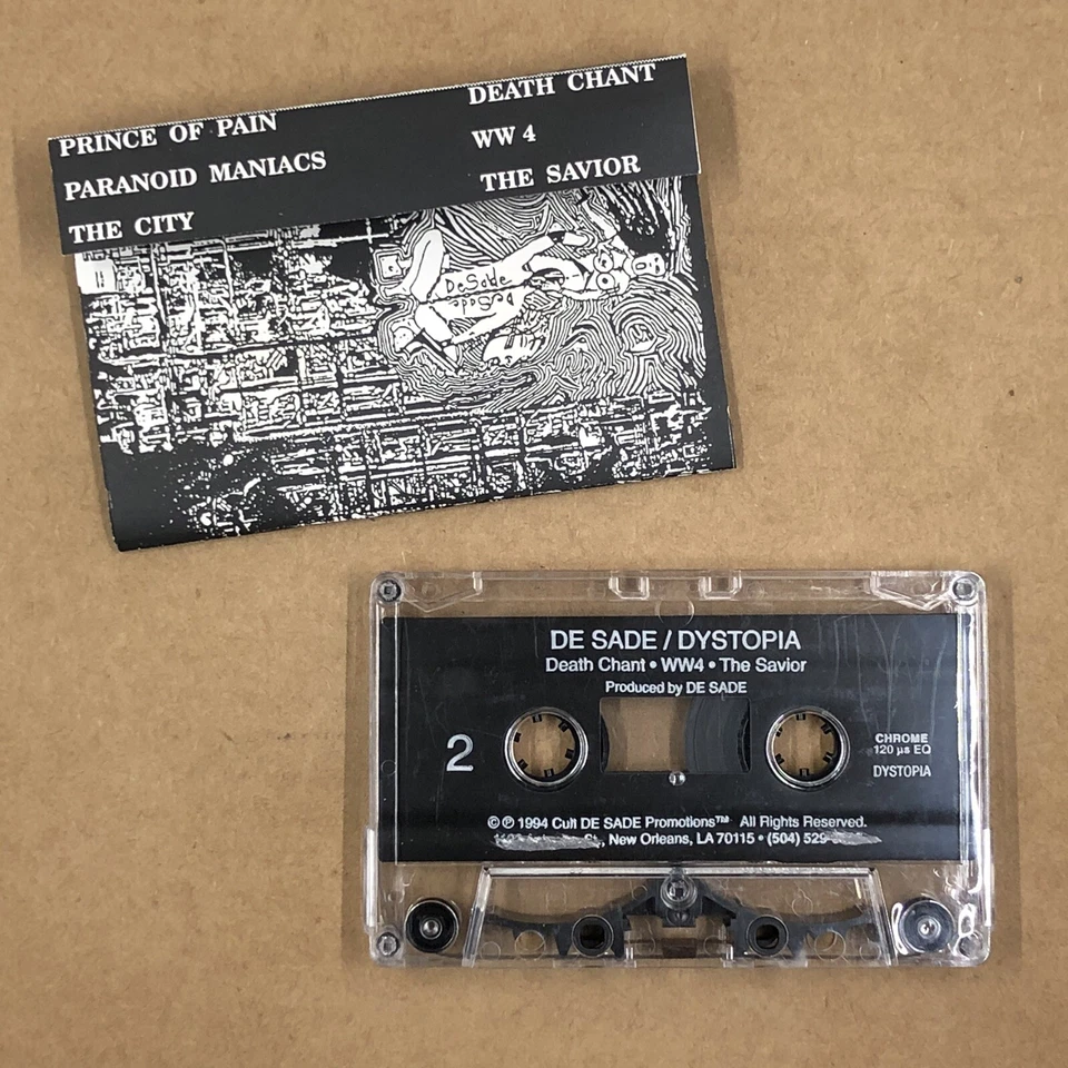 DE SADE Cassette Tape 90s Metal Goth Industrial DYSTOPIA PRIVATE PRESS RARE FIND — 第 3/4 张图片