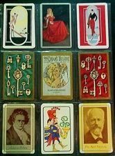 9 Vintage/Modern Single Swap Playing Cards-Keys-Jester Ad-Beethoven-Tchaikovsky