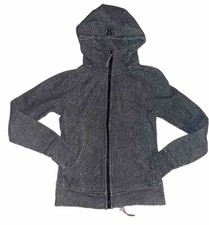 Lululemon Scuba Hoodie Light Cotton Fleece Womens Sz 6 Luminesce Splatter Black