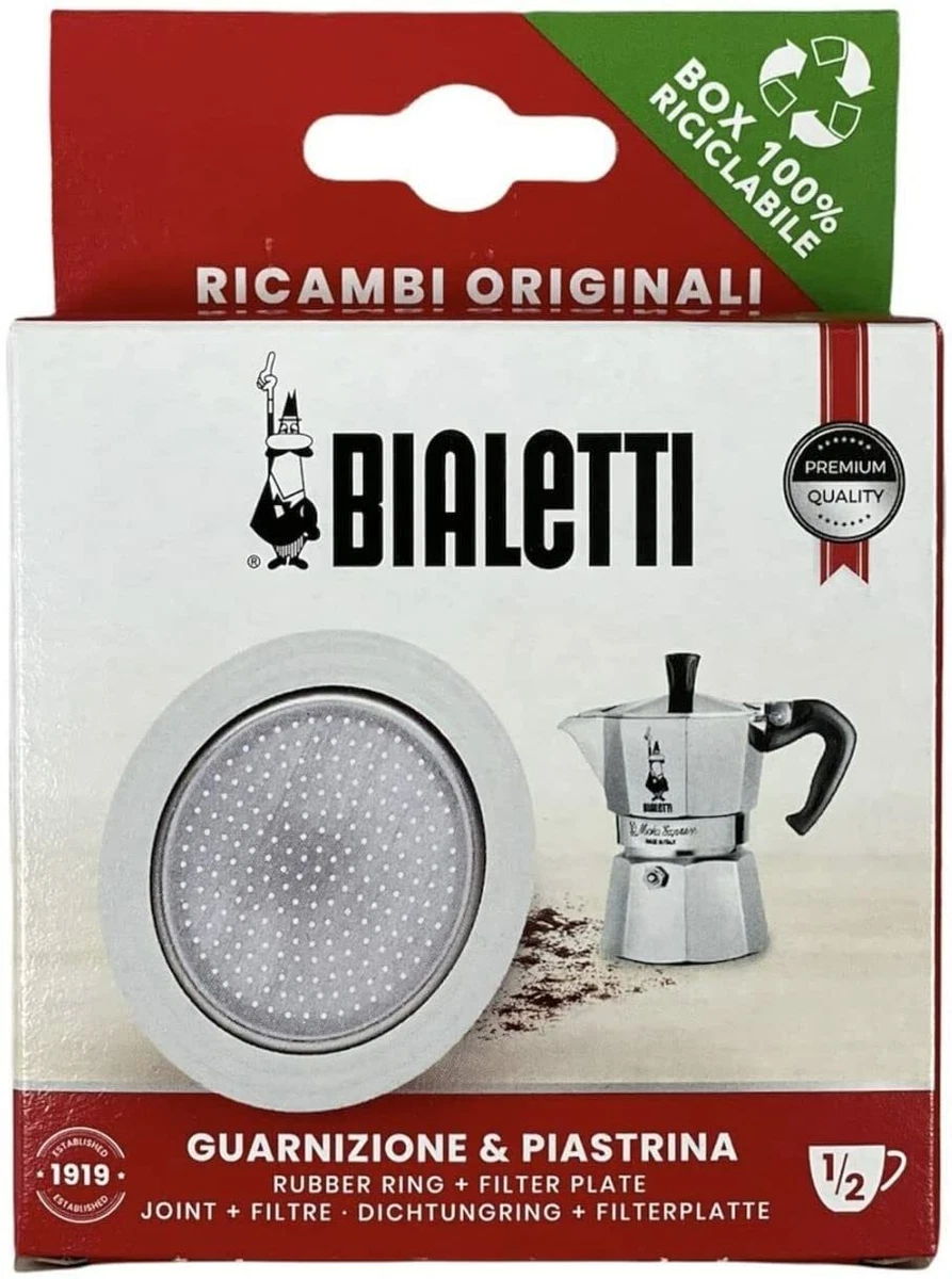 Bialetti Spare Parts Half Cup The Mokina Packaging 1 Gasket + Filter  Aluminium