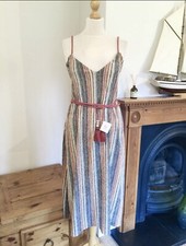 Zara Colourful Stripe Print Dress Size S UK10 Bnwt