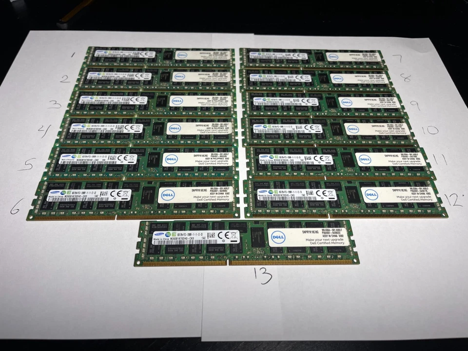 SAMSUNG PC3L-12800R 2Rx4 ECC REG Memory 96GB Kit (12*8GB, DELL ) + FREE (1* 8GB) - Image 3 of 4