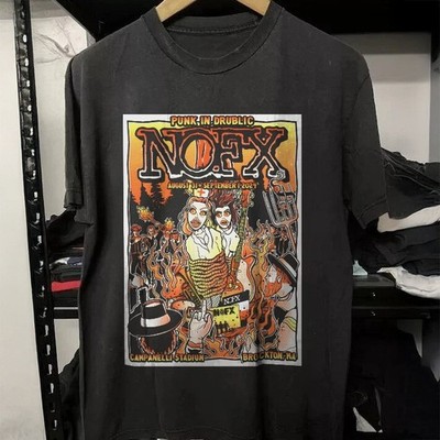 NOFX punk in drublic ジャケット　tシャツ　ブラック HOT! Nofx Punk In Drublic Campanelli Stadium Brockton Black Heavy