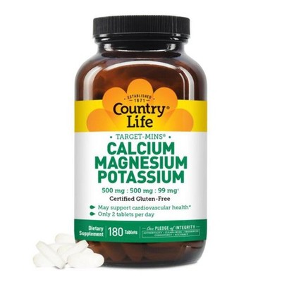 11/28 Country Life Target Mins - Calcium Magnesium Potassium Bone & Heart Health