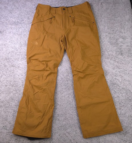 North Face Schneehose Herren Large Wandern gefüttert senf britisch khaki Reißverschlusstaschen
