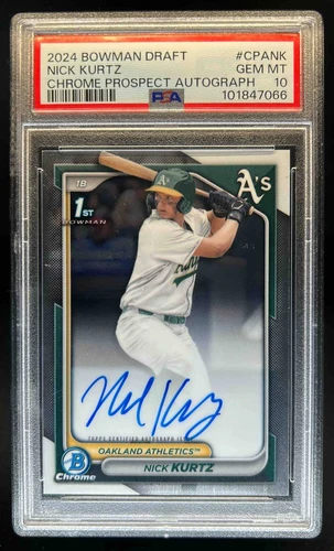 2024 Bowman Draft Nick Kurtz Chrome Auto 1st #CPA-NK Athletics PSA 10