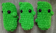 Set of 3 Crochet Handmade Amigurumi Pickles Color Sour Apple