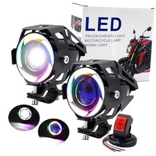 Motorcycle Fog Lights with Switch, 12V/24V 3in Halo Auxiliary NoFlash CAI